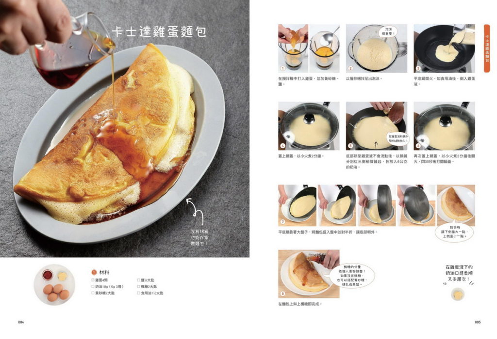 《白種元的50道獨享料理：盡情享受為自己料理的時光》書籍內頁_卡士達雞蛋麵包食譜圖